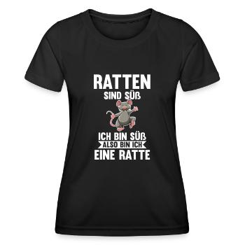 Nagetier Ratte Ratten - Frauen Funktions-T-Shirt - Schwarz - Vorne - AI Model Female 172 light (172cm)