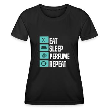 Parfüm Fragrance Perfüm Perfume Parfum Duft - T-shirt sport Femme - noir - Devant - AI Model Female 172 light (172cm)