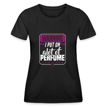 Parfüm Fragrance Perfüm Perfume Parfum Duft - T-shirt sport Femme - noir - Devant - AI Model Female 172 light (172cm)
