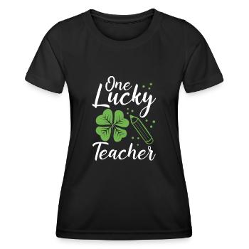 A happy teacher - Women's Functional T-Shirt - black - Front - AI Model Female 172 light (172cm)