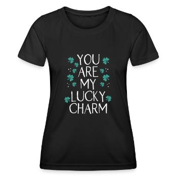 You are my green lucky charm - Women's Functional T-Shirt - black - Front - AI Model Female 172 light (172cm)