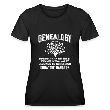 Genealogy Genealogy Begins As In Interest - Women's Functional T-Shirt - black - Front - AI Model Female 172 light (172cm)