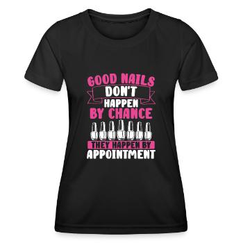 Les bons ongles ne viennent pas par hasard ; - T-shirt sport Femme - noir - Devant - AI Model Female 172 light (172cm)