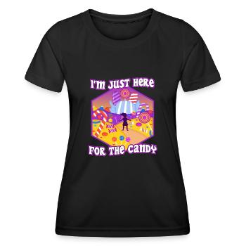 Je suis juste là pour les bonbons - T-shirt sport Femme - noir - Devant - AI Model Female 172 light (172cm)