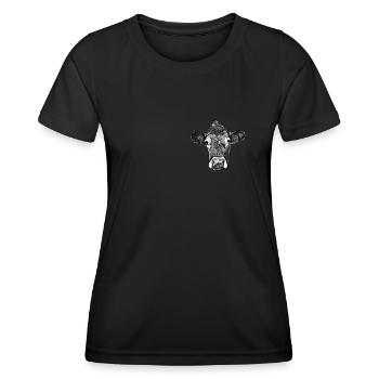 Cow Farm Motif Print - Women's Functional T-Shirt - black - Front - AI Model Female 172 light (172cm)