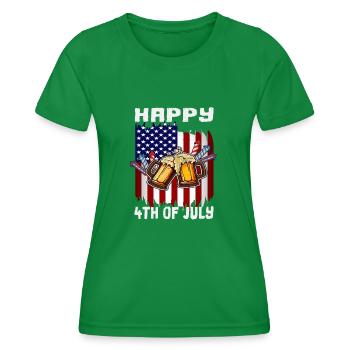 Joyeux 4 juillet Célébration du drapeau américain Liberté - T-shirt sport Femme - vert - Devant - AI Model Female 172 dark (172cm)