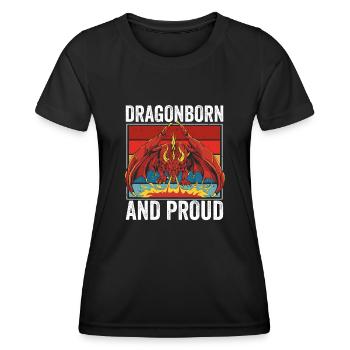 Sang et fierté du dragon - T-shirt sport Femme - noir - Devant - AI Model Female 172 light (172cm)