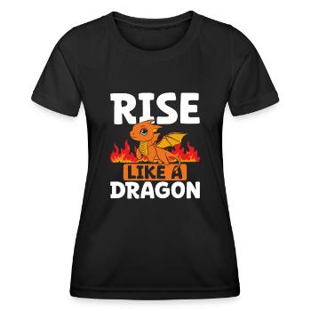 Levez-vous comme un dragon - T-shirt sport Femme - noir - Devant - AI Model Female 172 light (172cm)