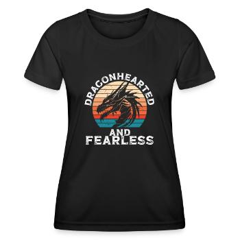 Cœur de dragon et intrépide - T-shirt sport Femme - noir - Devant - AI Model Female 172 light (172cm)