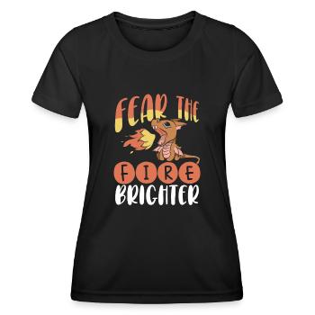 Fear the dragon fire brighter - Women's Functional T-Shirt - black - Front - AI Model Female 172 light (172cm)