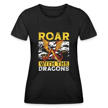 Roar with the dragons - Women's Functional T-Shirt - black - Front - AI Model Female 172 light (172cm)