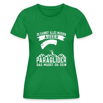 Gleitschirmflieger Paragliding Paragleiter - Frauen Funktions-T-Shirt - Kelly Green - Vorne - AI Model Female 172 dark (172cm)
