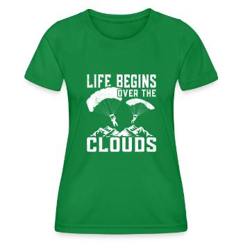 Gleitschirmflieger Paragliding Paragleiter - Frauen Funktions-T-Shirt - Kelly Green - Vorne - AI Model Female 172 dark (172cm)