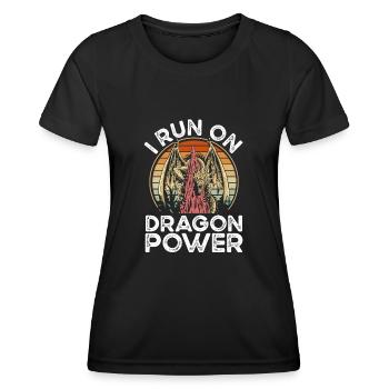 I run with dragon power - Women's Functional T-Shirt - black - Front - AI Model Female 172 light (172cm)