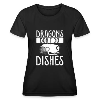 Drachen Spülen Nicht Ab - Frauen Funktions-T-Shirt - Schwarz - Vorne - AI Model Female 172 light (172cm)