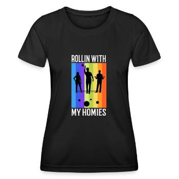 Rollin with my homies Bocce Ball - Frauen Funktions-T-Shirt - Schwarz - Vorne - AI Model Female 172 light (172cm)