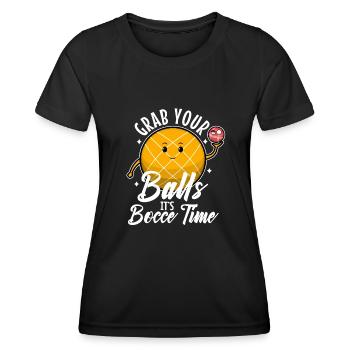 Grab your balls its bocce time - Women's Functional T-Shirt - black - Front - AI Model Female 172 light (172cm)