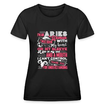 Aries I'm An Aries Woman Horoscope - Women's Functional T-Shirt - black - Front - AI Model Female 172 light (172cm)