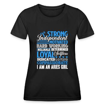 Aries I'm A Strong Aries Girl - Women's Functional T-Shirt - black - Front - AI Model Female 172 light (172cm)
