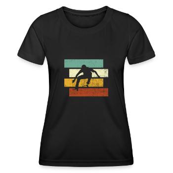 Skating Retro - Frauen Funktions-T-Shirt - Schwarz - Vorne - AI Model Female 172 light (172cm)