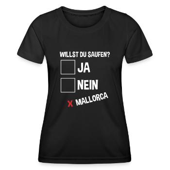 Party Urlaub Mallorca - Frauen Funktions-T-Shirt - Schwarz - Vorne - AI Model Female 172 light (172cm)
