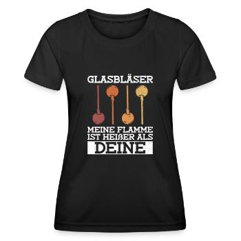 Glasbläser - Meine Flamme Ist Heißer Als Deine - Frauen Funktions-T-Shirt - Schwarz - Vorne - AI Model Female 172 light (172cm)