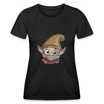 Gnome Zwerg Wichtel - Frauen Funktions-T-Shirt - Schwarz - Vorne - AI Model Female 172 light (172cm)