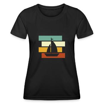Rétro de la voile - T-shirt sport Femme - noir - Devant - AI Model Female 172 light (172cm)