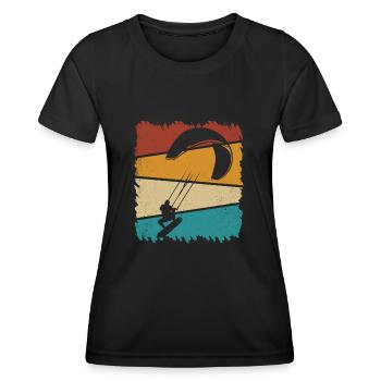 Kitesurfen Kitesurf Kitesurfer Kiteboard - Frauen Funktions-T-Shirt - Schwarz - Vorne - AI Model Female 172 light (172cm)