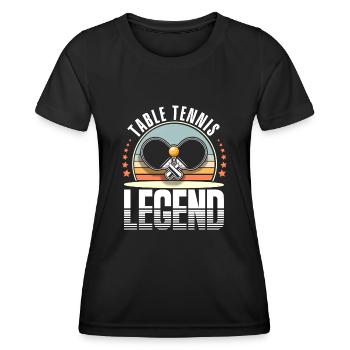 Table tennis - Women's Functional T-Shirt - black - Front - AI Model Female 172 light (172cm)