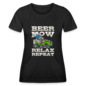 Lawn mowing, lawn mowers, gardeners, gardening - Women's Functional T-Shirt - black - Front - AI Model Female 172 light (172cm)