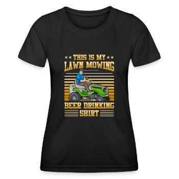 Lawn mowing, lawn mowers, gardeners, gardening - Women's Functional T-Shirt - black - Front - AI Model Female 172 light (172cm)