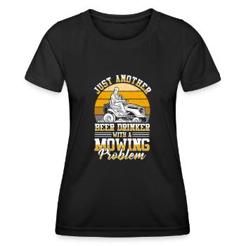 Lawn mowing, lawn mowers, gardeners, gardening - Women's Functional T-Shirt - black - Front - AI Model Female 172 light (172cm)