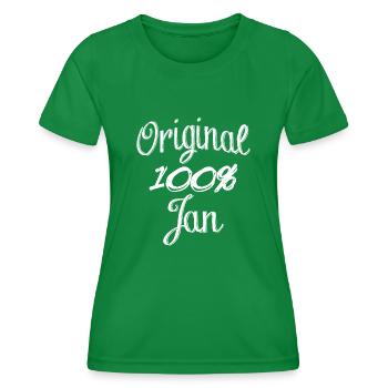 Original 100% Jan - Women's Functional T-Shirt - kelly green - Front - AI Model Female 172 dark (172cm)