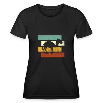 Camel Retro - Women's Functional T-Shirt - black - Front - AI Model Female 172 light (172cm)