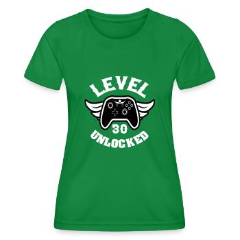 Niveau 30 Débloqué 30 Anniversaire - T-shirt sport Femme - vert - Devant - AI Model Female 172 dark (172cm)