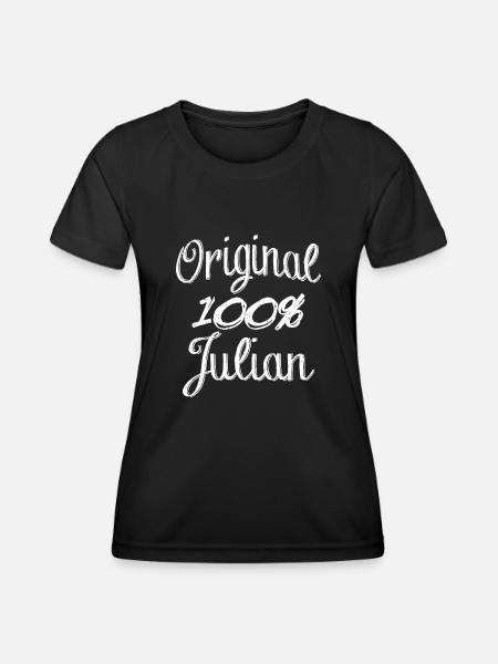 Original 100% Julian - Frauen Funktions-T-Shirt - Schwarz