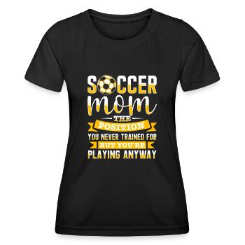 Fußball-Mutter Gameday Soccer Mom - Frauen Funktions-T-Shirt - Schwarz - Vorne - AI Model Female 172 light (172cm)