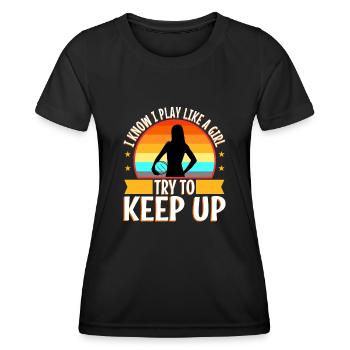 I know i play like a girl volleyball - Frauen Funktions-T-Shirt - Schwarz - Vorne - AI Model Female 172 light (172cm)