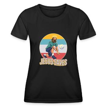 Jesus and Volleyball - Women's Functional T-Shirt - black - Front - AI Model Female 172 light (172cm)