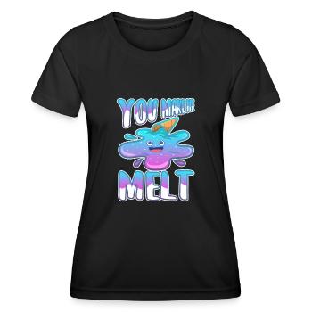 Tu me fais fondre, crème glacée - T-shirt sport Femme - noir - Devant - AI Model Female 172 light (172cm)