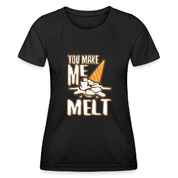 Tu me fais fondre, crème glacée - T-shirt sport Femme - noir - Devant - AI Model Female 172 light (172cm)