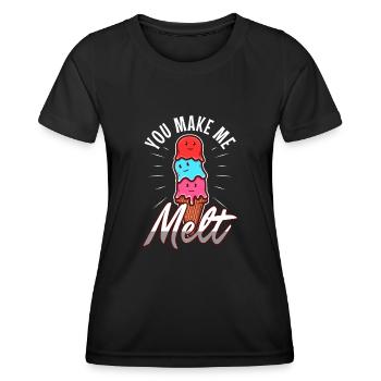 Tu me fais fondre, crème glacée - T-shirt sport Femme - noir - Devant - AI Model Female 172 light (172cm)