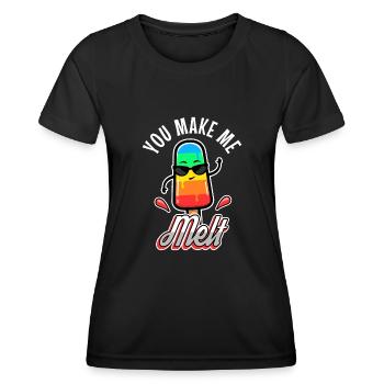 Tu me fais fondre, crème glacée - T-shirt sport Femme - noir - Devant - AI Model Female 172 light (172cm)