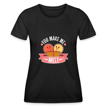Tu me fais fondre, crème glacée - T-shirt sport Femme - noir - Devant - AI Model Female 172 light (172cm)