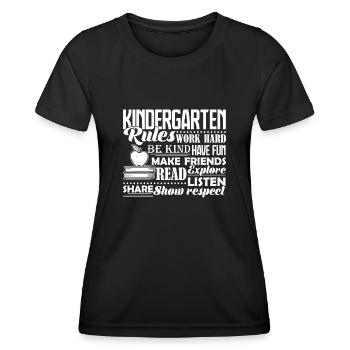 Kindergarten Teacher Kindergarten Rules - Women's Functional T-Shirt - black - Front - AI Model Female 172 light (172cm)