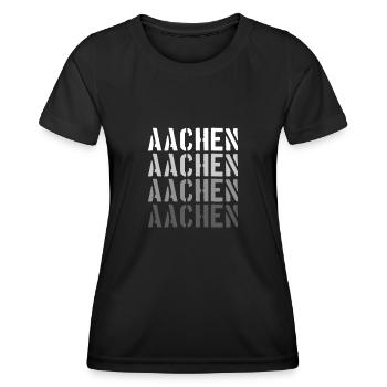 Aix-la-Chapelle - T-shirt sport Femme - noir - Devant - AI Model Female 172 light (172cm)