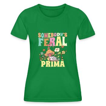 Somebody's Feral Prima Spanish Cousin Wild Family - Frauen Funktions-T-Shirt - Kelly Green - Vorne - AI Model Female 172 dark (172cm)