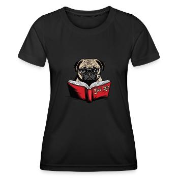 Get Lit Pug - Women's Functional T-Shirt - black - Front - AI Model Female 172 light (172cm)
