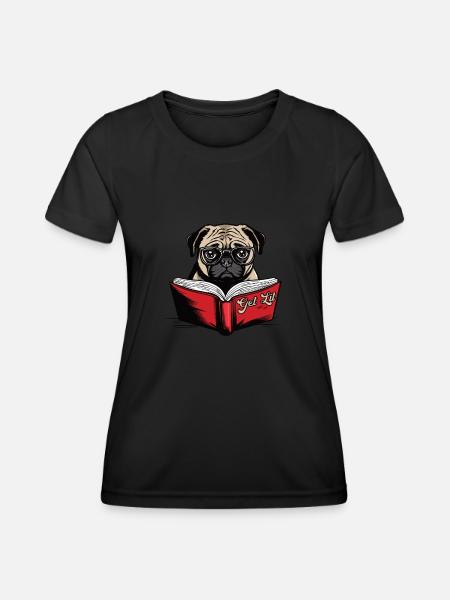 Get Lit Pug - Funktionsshirt til damer - sort